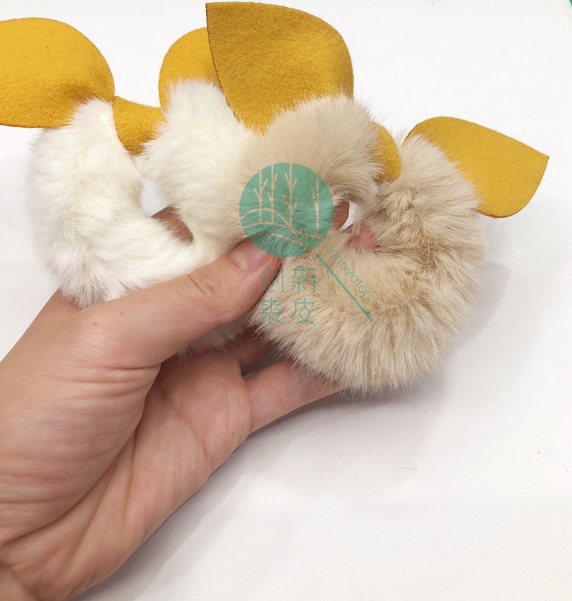 Cute Korean Internet celebrity autumn and winter style rabbit ears, bow, fluffy hair band, bun hairstyle, hair tie, headwear, accessories and accessories undefined