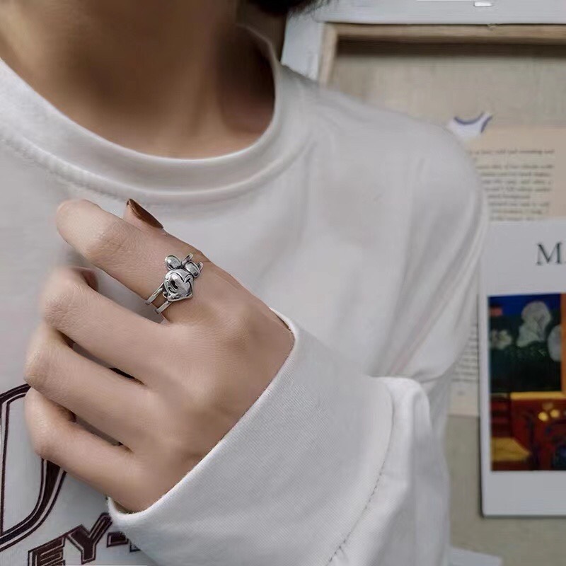 UKI SILVER  与季S925 Mickey双环戒指