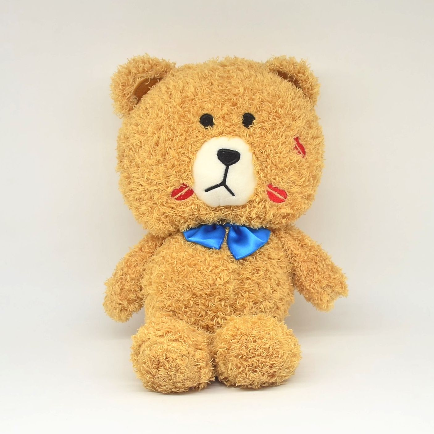 Bow brown bear stuffed toy bow tie bear wool stuffed doll thumbnail