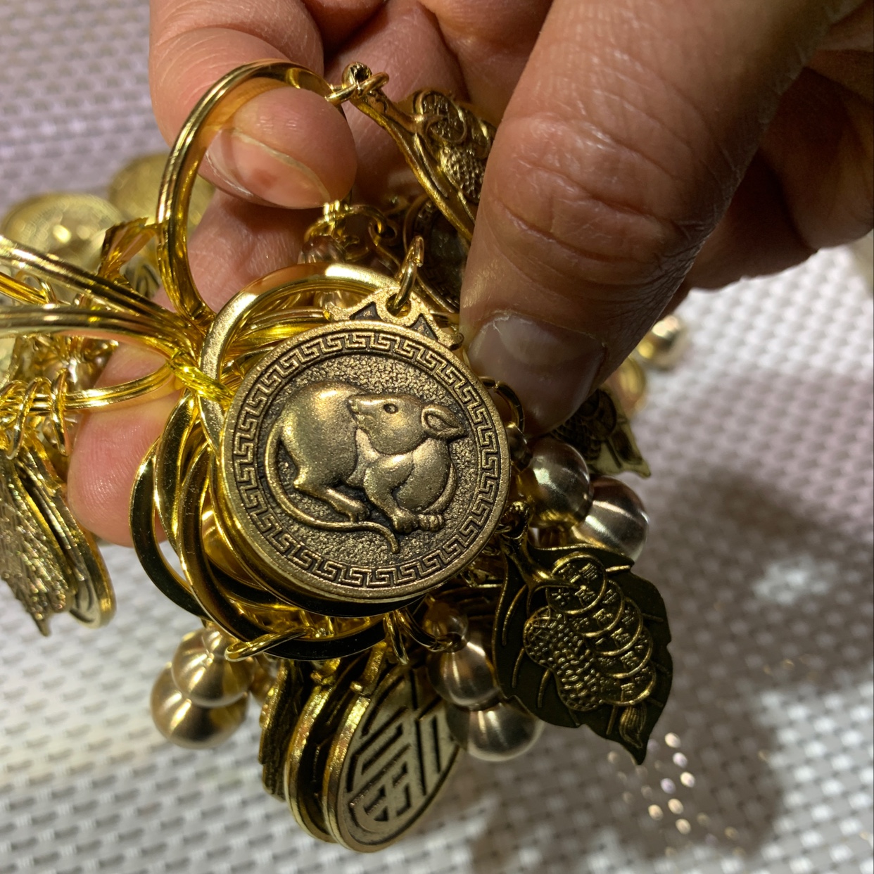 合金生肖铜葫芦一夜发财白底实物图