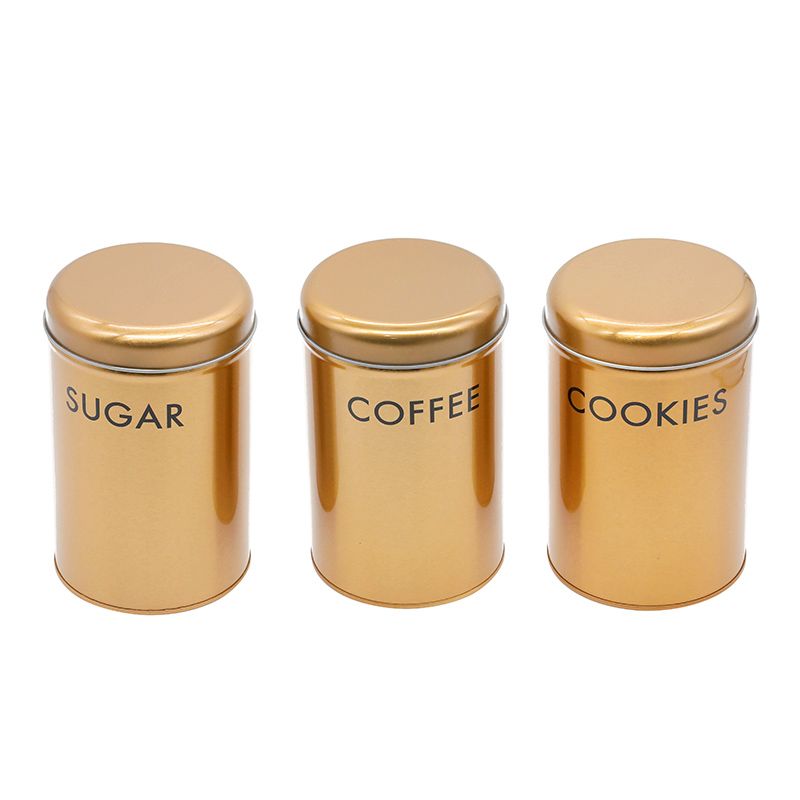 套三咖啡罐 金银咖啡罐 茶叶罐 糖果铁罐详情图1