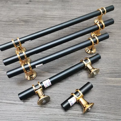 Golden Handle Wardrobe Light Luxury Modern Simple High-End Cabinet Door Handle Drawer Handle Golden Light Luxury Single-Hole Handle