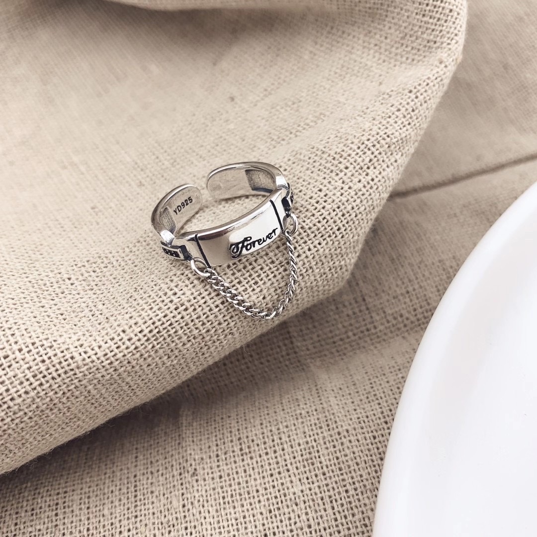 UKI SILVER and Season S925 Glossy FOREVER Pendant Tassel ring details Picture