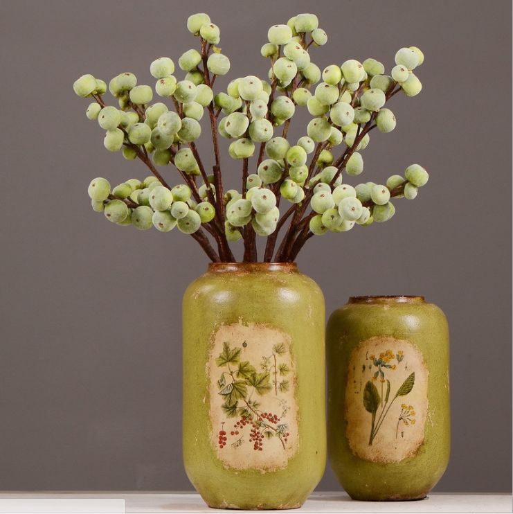 Wholesale of high-end artificial flowers for dining tables, coffee tables, interior decoration, artificial berries, plant hair and artificial figs Specification image