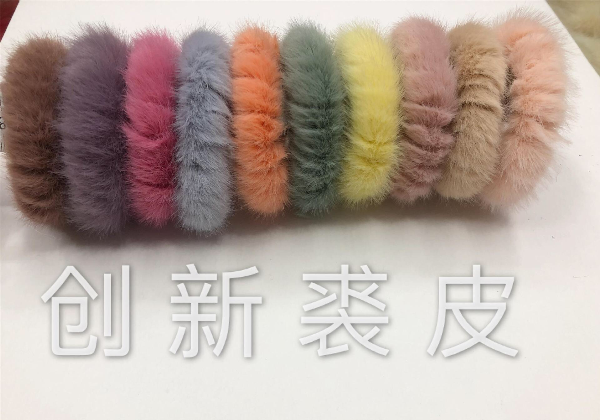 Factory direct sales of autumn and winter chic faux jade velvet headbands, Korean trendy furry hair ties, and parent-child hair accessories detail image 4
