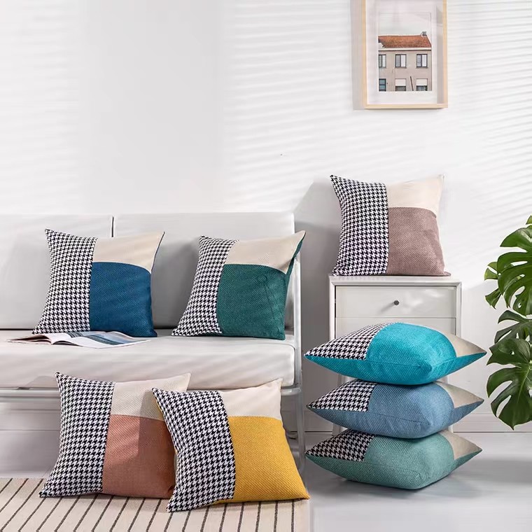 12.22 Live Streaming Special Thousand Bird Grid Patchwork Pillow Cushion (with core) detail image 1