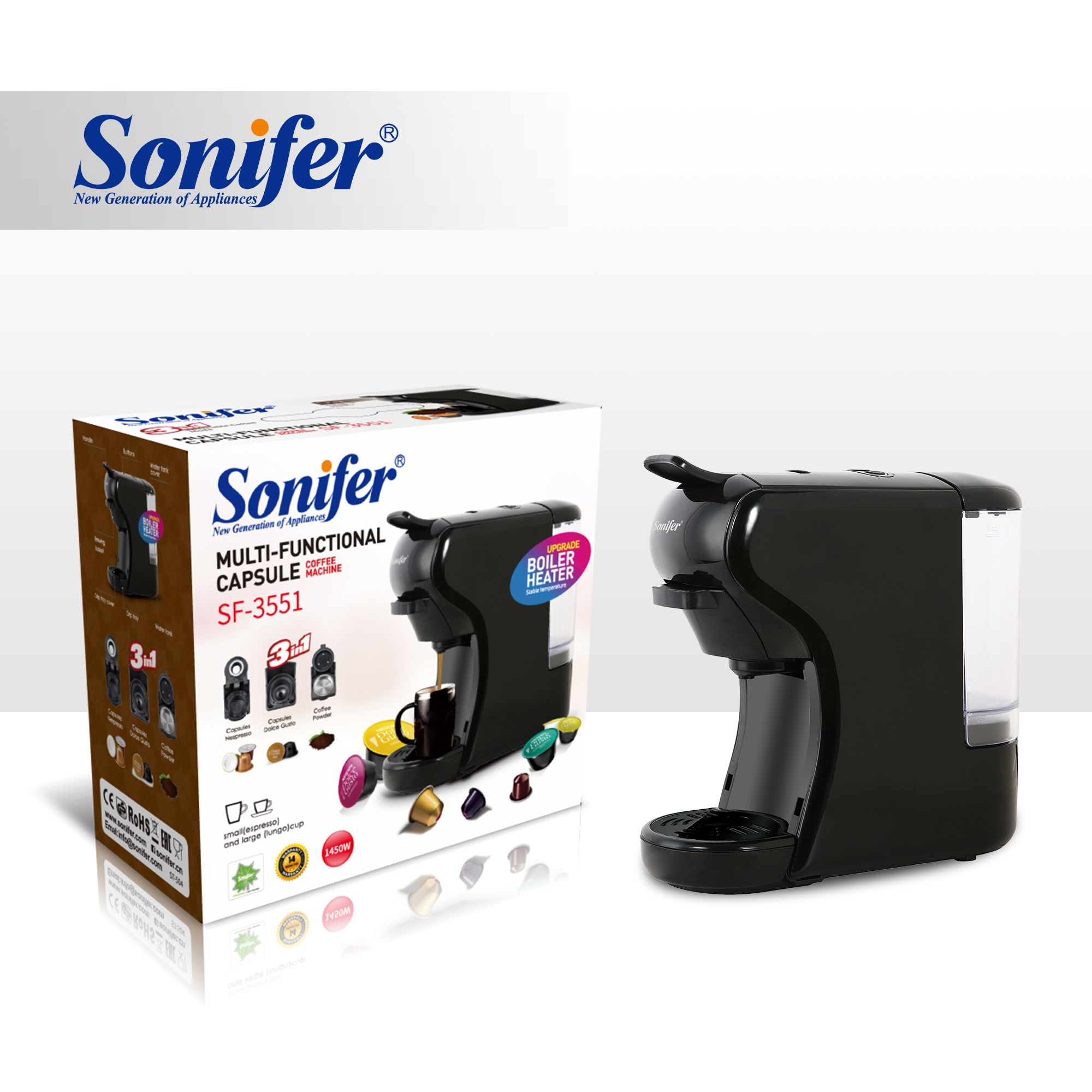 Sonifer capsule coffee machine SF-3551 full figure