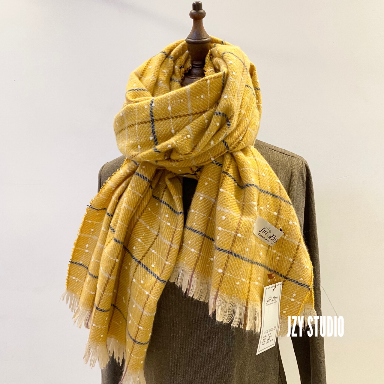 2020 Autumn And Winter New Plaid Korean Version Little Imitation Cashmere Scarf Windmill Fashion Thickened Everything With Warm Plaid Yellow