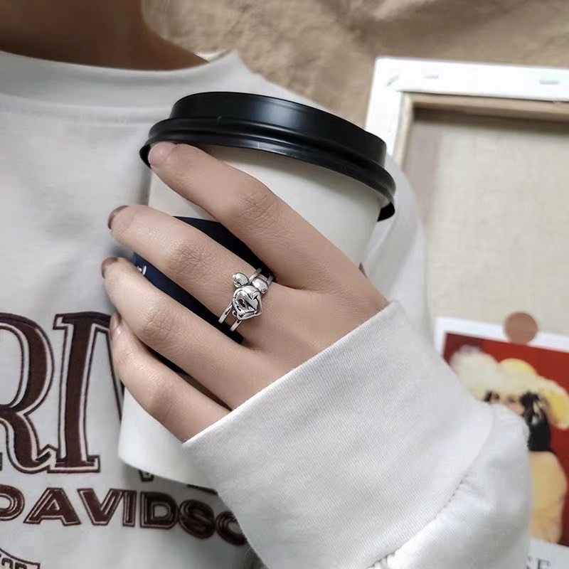 UKI SILVER and Season S925 Mickey Double Ring details Picture