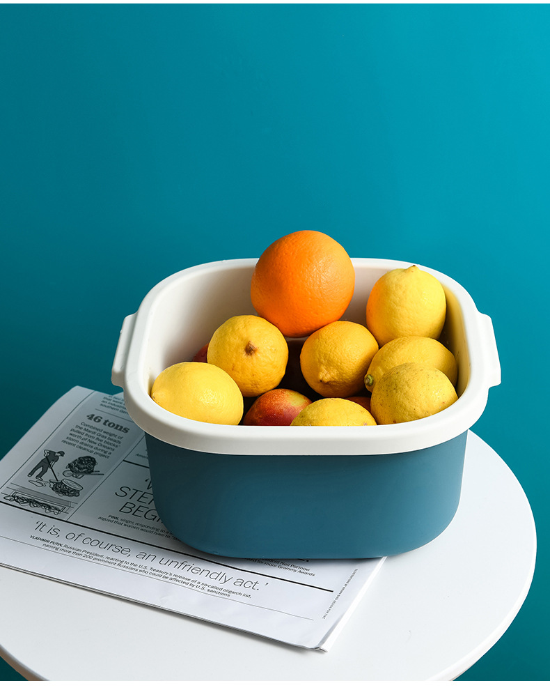 Y96-双层镂空水果盆 沥水篮家用水果篮创意塑料洗菜篮厨房洗菜盆