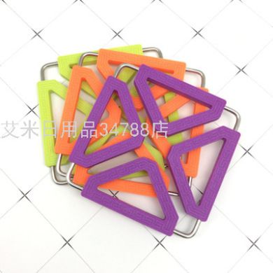 Tf-triangular silica gel pot pad thickened Silica gel pad heat insulation pad heat resistant place mat kitchen tools multi-pattern pot pad thumbnail