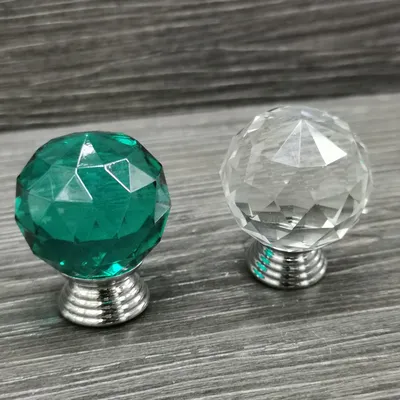 Modern Simple Crystal Transparent Handle Spherical Light Luxury High-End Drawer Cabinet Door Crystal Handle