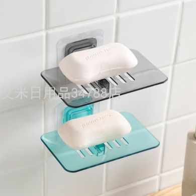 YY- No hole wall hanging crystal soap box toilet suction wall soap tray soap box bathroom soap box thumbnail