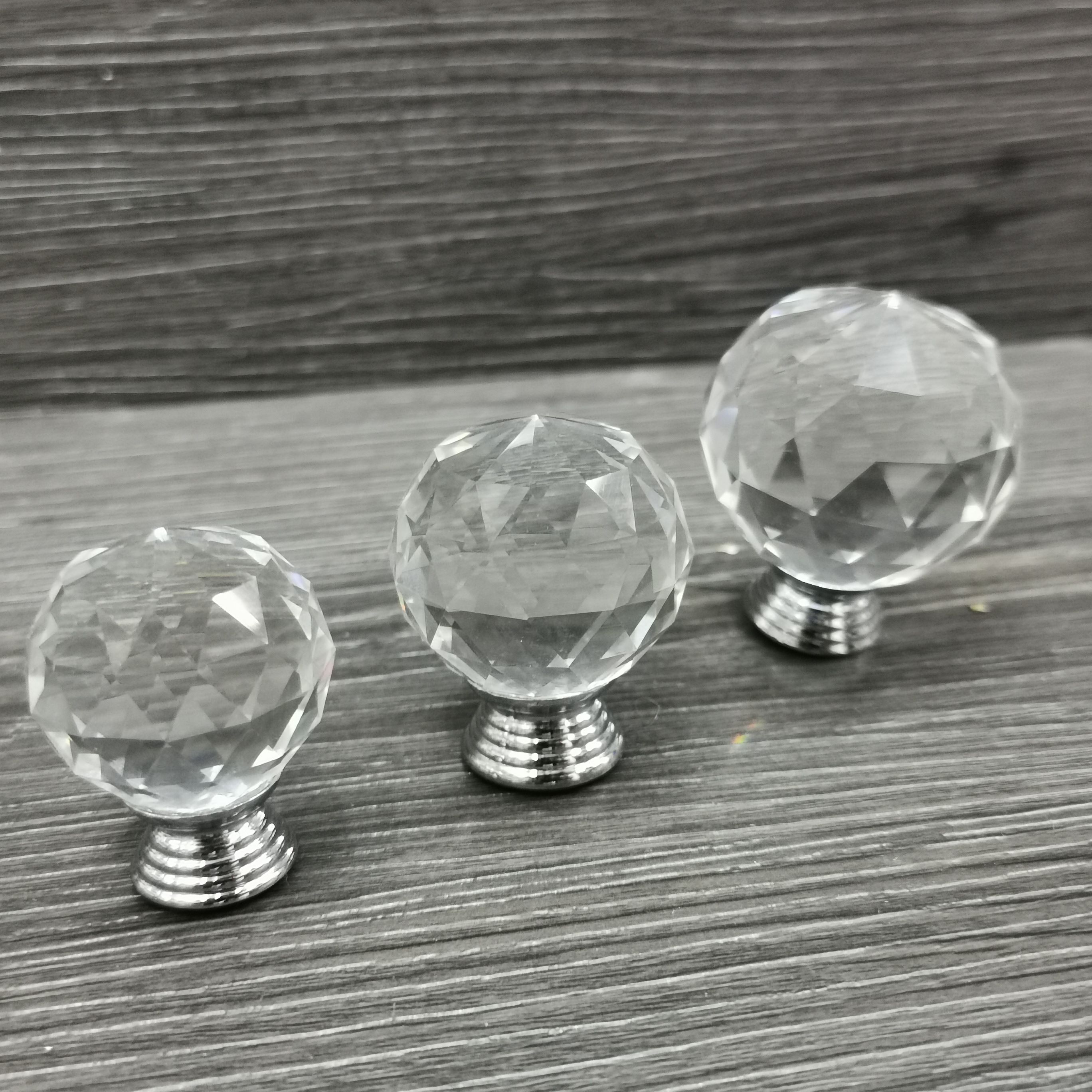 Modern Simple Crystal Transparent Handle Spherical Light Luxury High-End Drawer Cabinet Door Crystal Handle details Picture
