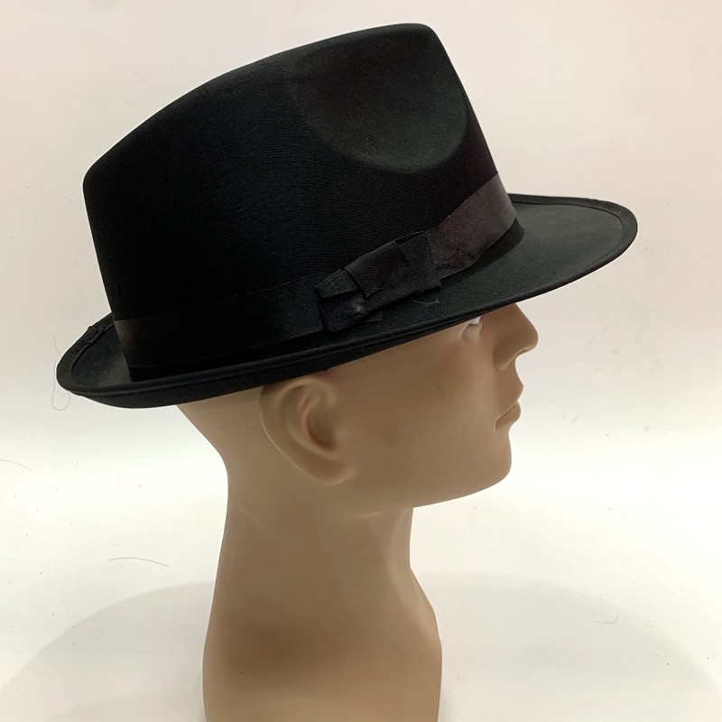 Black knitted fabric composite EVA top hat Jazz hat pic 1