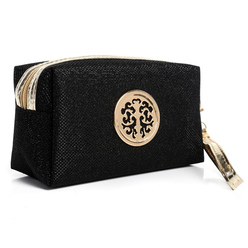 欧美风金粉格利特化妆包定制亮片八角化妆包手拿收纳包产品图