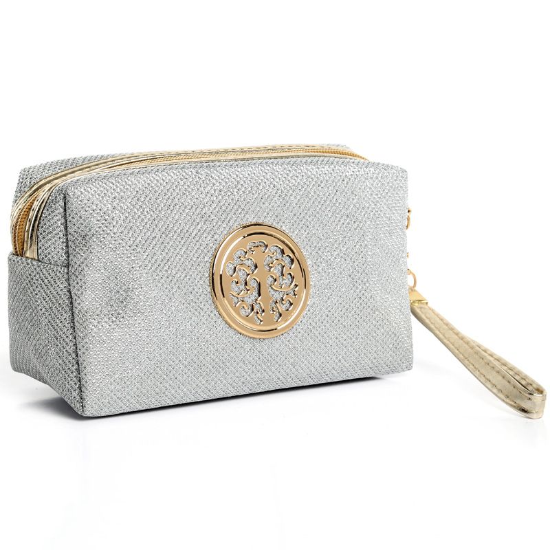 欧美风金粉格利特化妆包定制亮片八角化妆包手拿收纳包详情图7