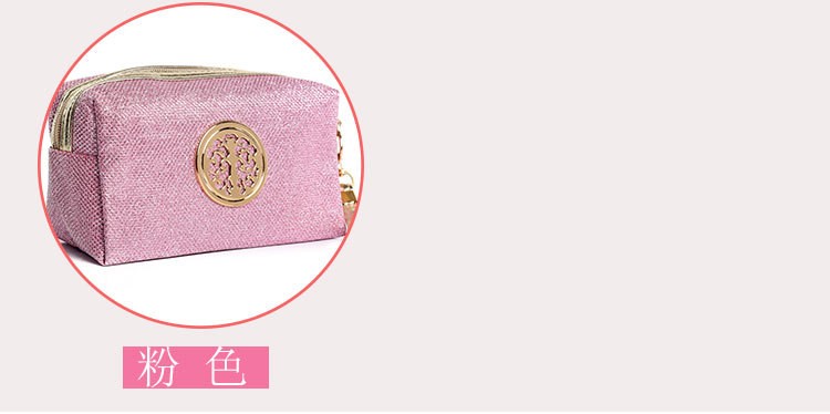 欧美风金粉格利特化妆包定制亮片八角化妆包手拿收纳包详情图7
