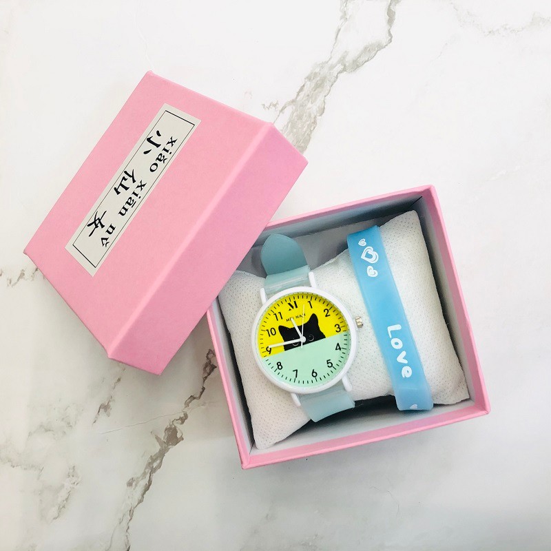 新款盒装夜光儿童手表 硅胶创意糖果色学生可爱表详情图3