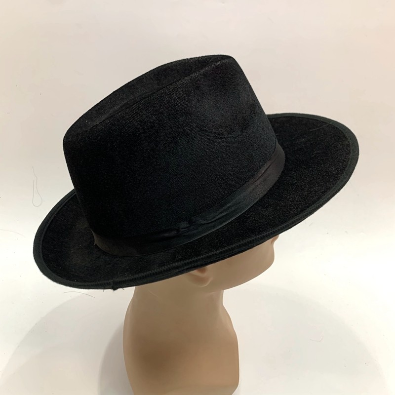 Black velvet composite EVA large brim ceremonial hats for export pic 2