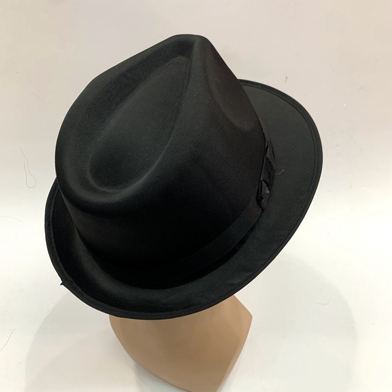 Black knitted fabric composite EVA top hat Jazz hat pic 2