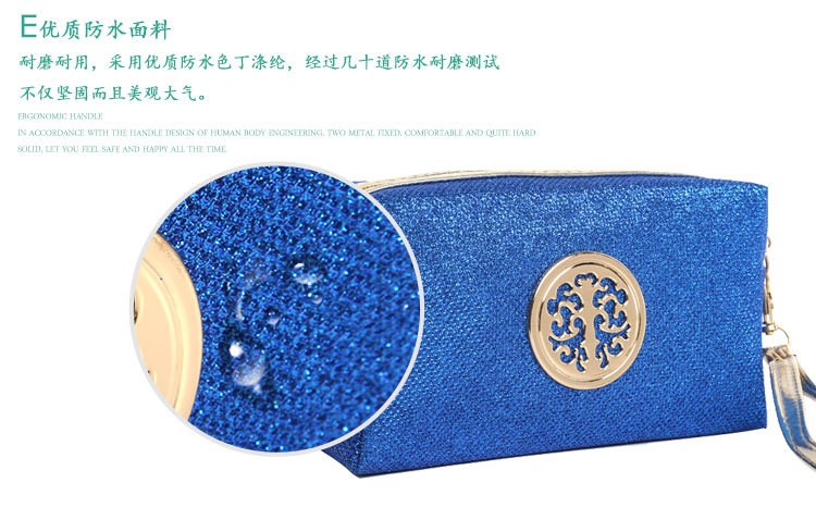 欧美风金粉格利特化妆包定制亮片八角化妆包手拿收纳包详情图13