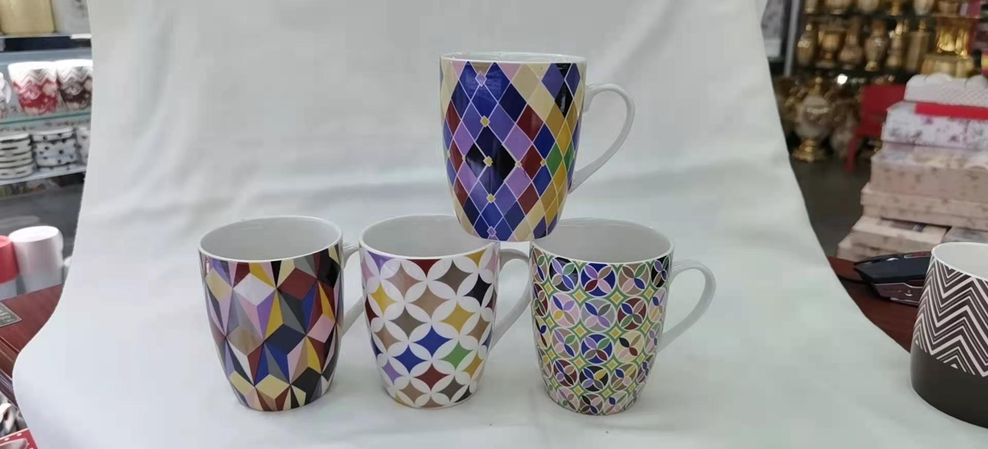 Geometric coffee cups, Bohemian water cups, colored mugs, ceramic cups, water cups, decorative cups 1