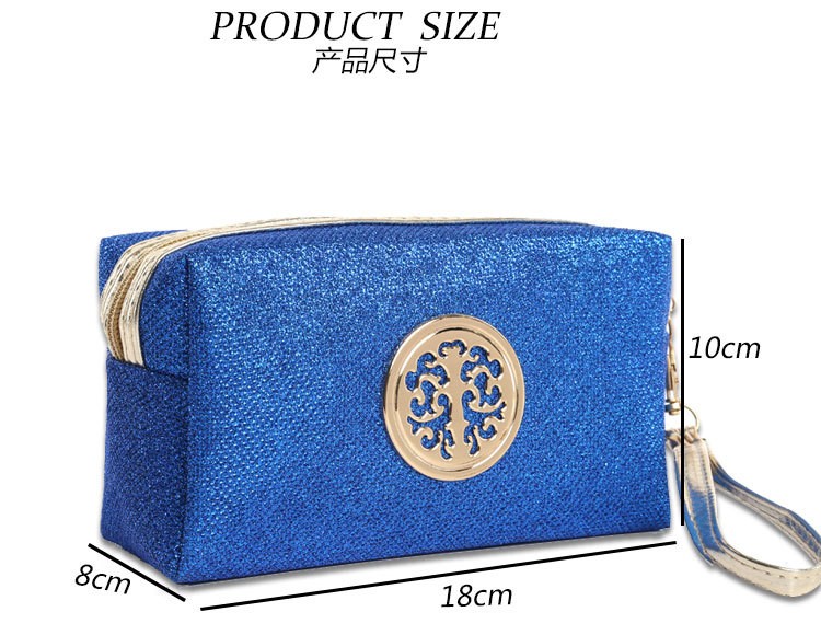 欧美风金粉格利特化妆包定制亮片八角化妆包手拿收纳包详情图3