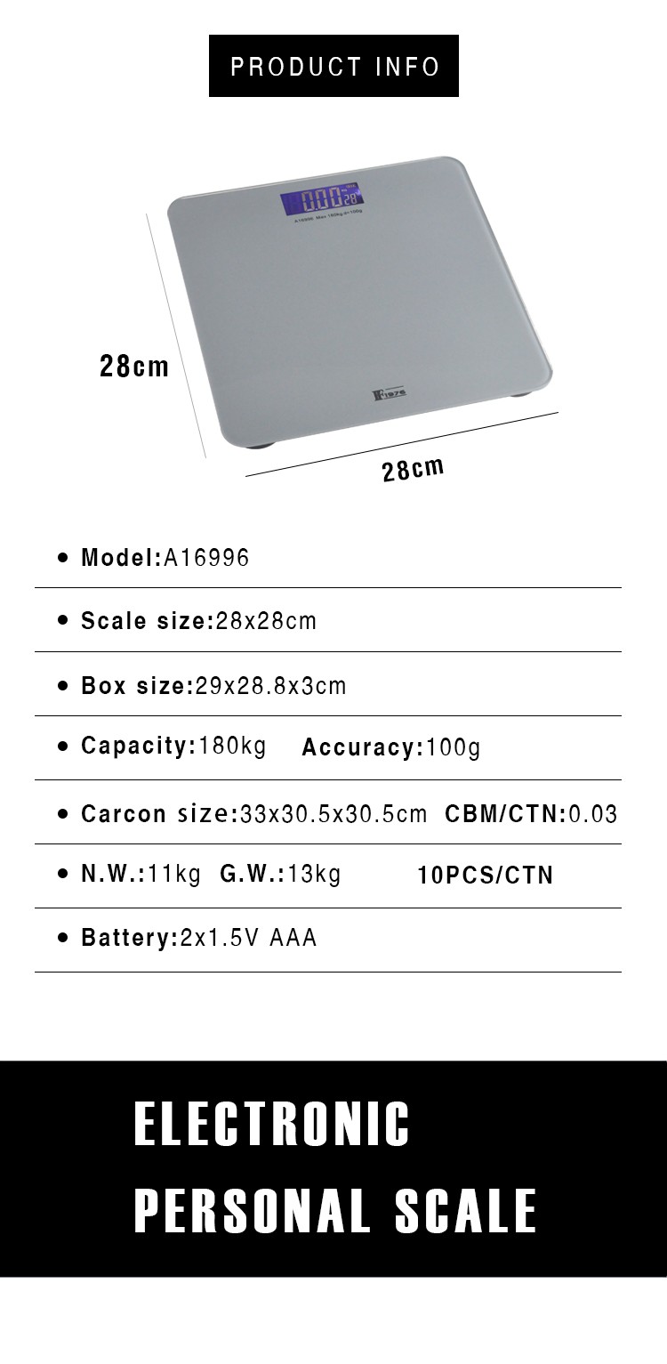 [FF1976-16996] Household solid-color electronic body scale, high-precision body scale, simple and elegant, accurate weighing detail image 1
