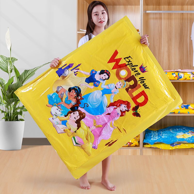 百易特迪士尼公主真空压缩袋7特大1手泵棉被被子真空压缩袋衣物真空收纳袋