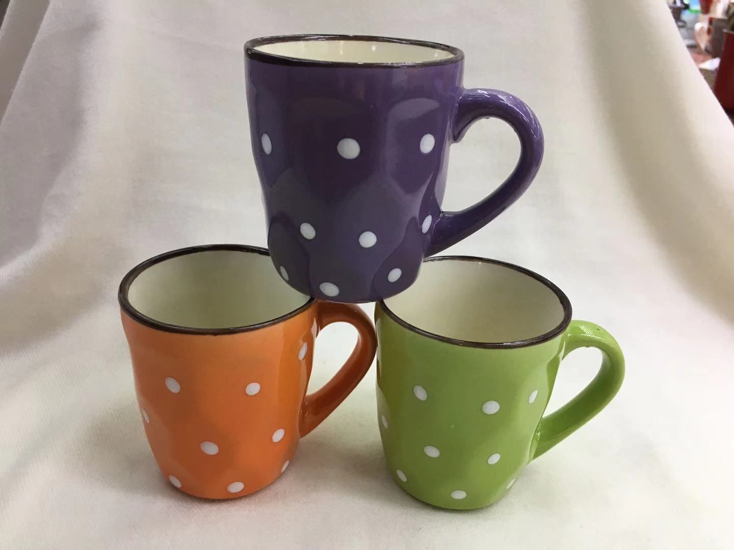 彩色打点小杯点点马克杯咖啡杯陶瓷杯水杯摆件杯1图