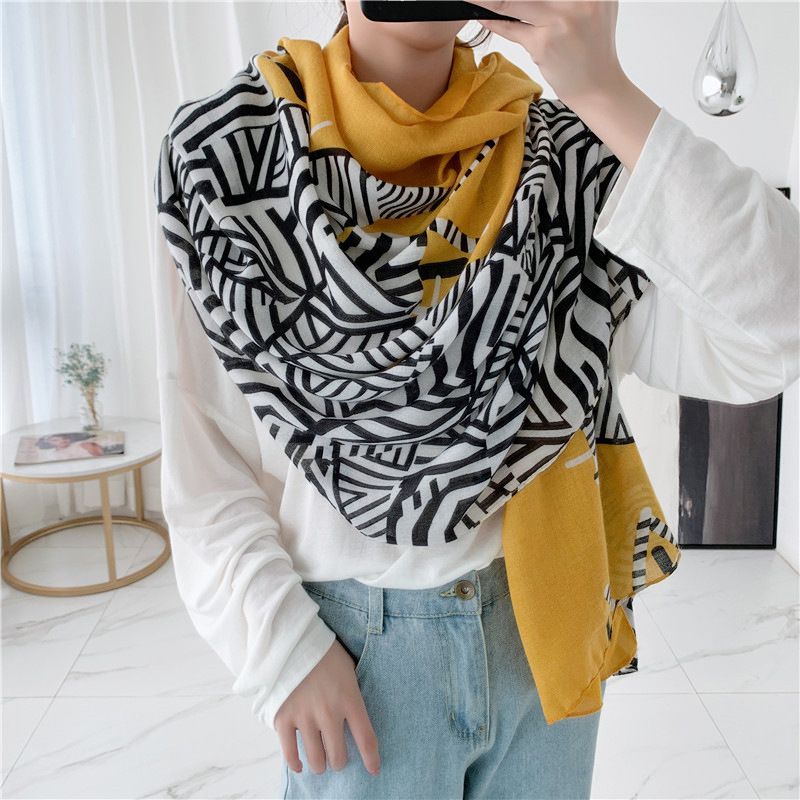 Factory Direct Sales Summer Long Multi-Functional Printed Silk Scarf Women All Fashion Korean Scarf