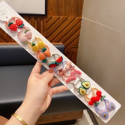韩国儿童头绳卡通米妮皮圈扎头发皮筋宝宝发绳蔬菜水果发绳少女