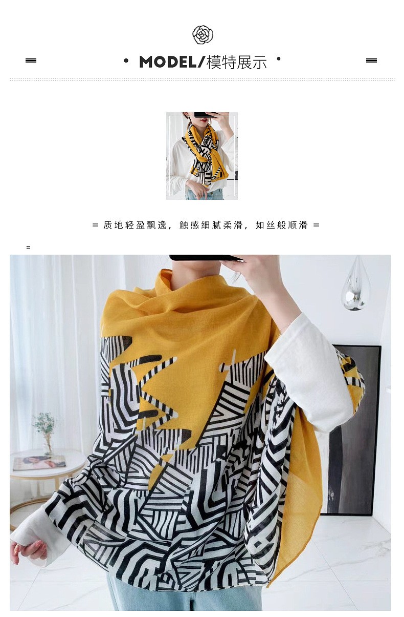 Factory Direct Sales Summer Long Multi-Functional Printed Silk Scarf Women All Fashion Korean Scarf details Picture