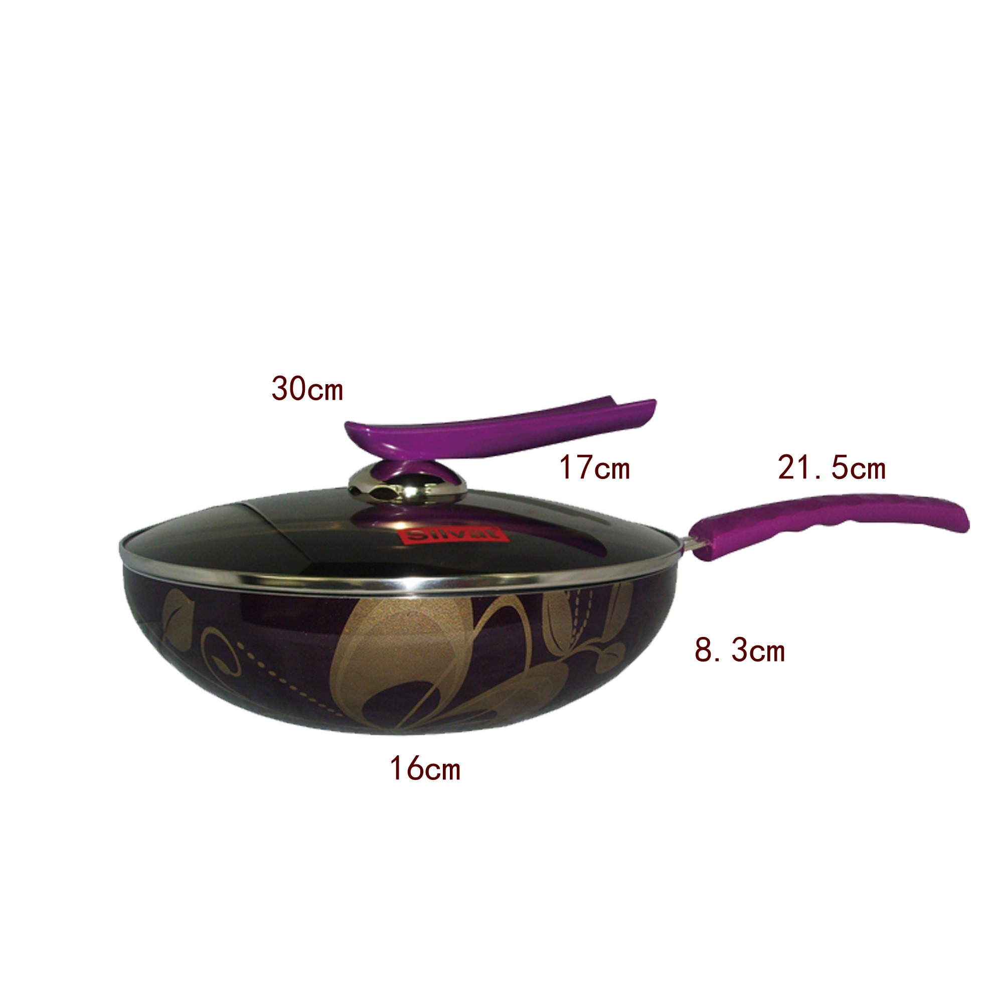Kitchen Code: Korean original imported universal purple natural ceramic non-stick wok, 30cm pic 1