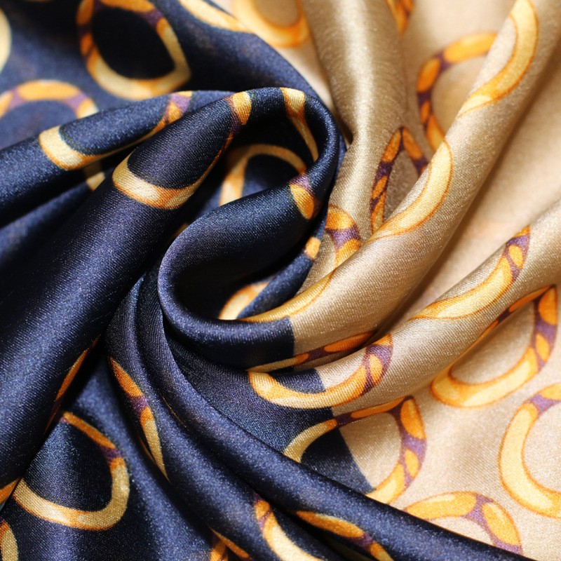 Yao Chen With The Same Summer All-Match Long Scarf Female Imitation Silk Soft Breathable Printed Silk Scarf Specification drawing