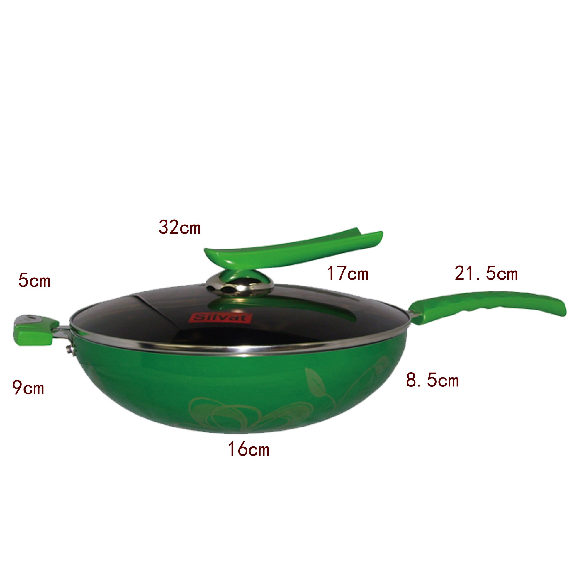 Kitchen Code: Korean original imported universal green natural Ceramic non-stick wok, 32cm pic 1