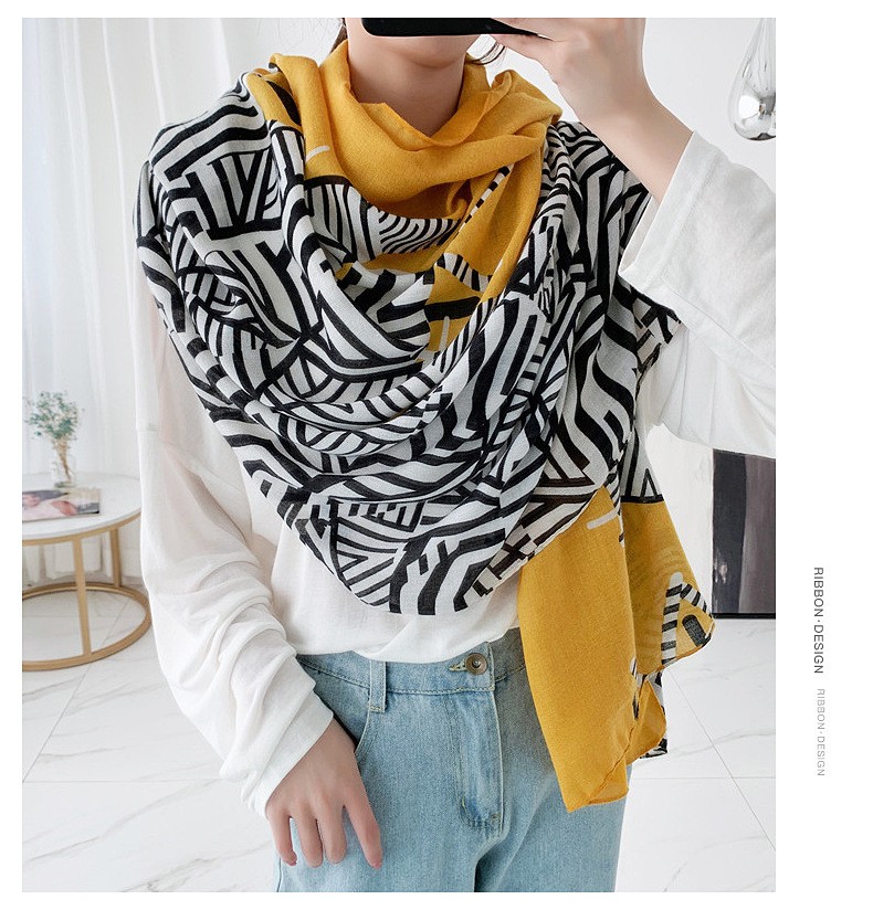 Factory Direct Sales Summer Long Multi-Functional Printed Silk Scarf Women All Fashion Korean Scarf Specification drawing
