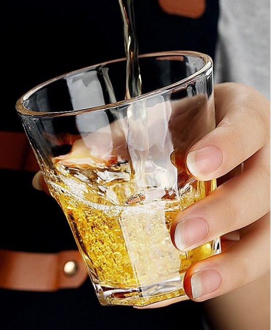 Tempered glass octagonal cups, barbecue restaurant beer mugs, whisky cups, Noel cups, bar and KTV wine glasses, wine utensils, Qing bar detail image 2