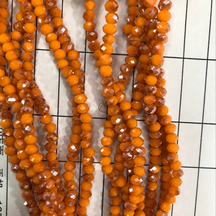 彩色玻璃仿水晶 瓷切面 4桔瓷半琥珀