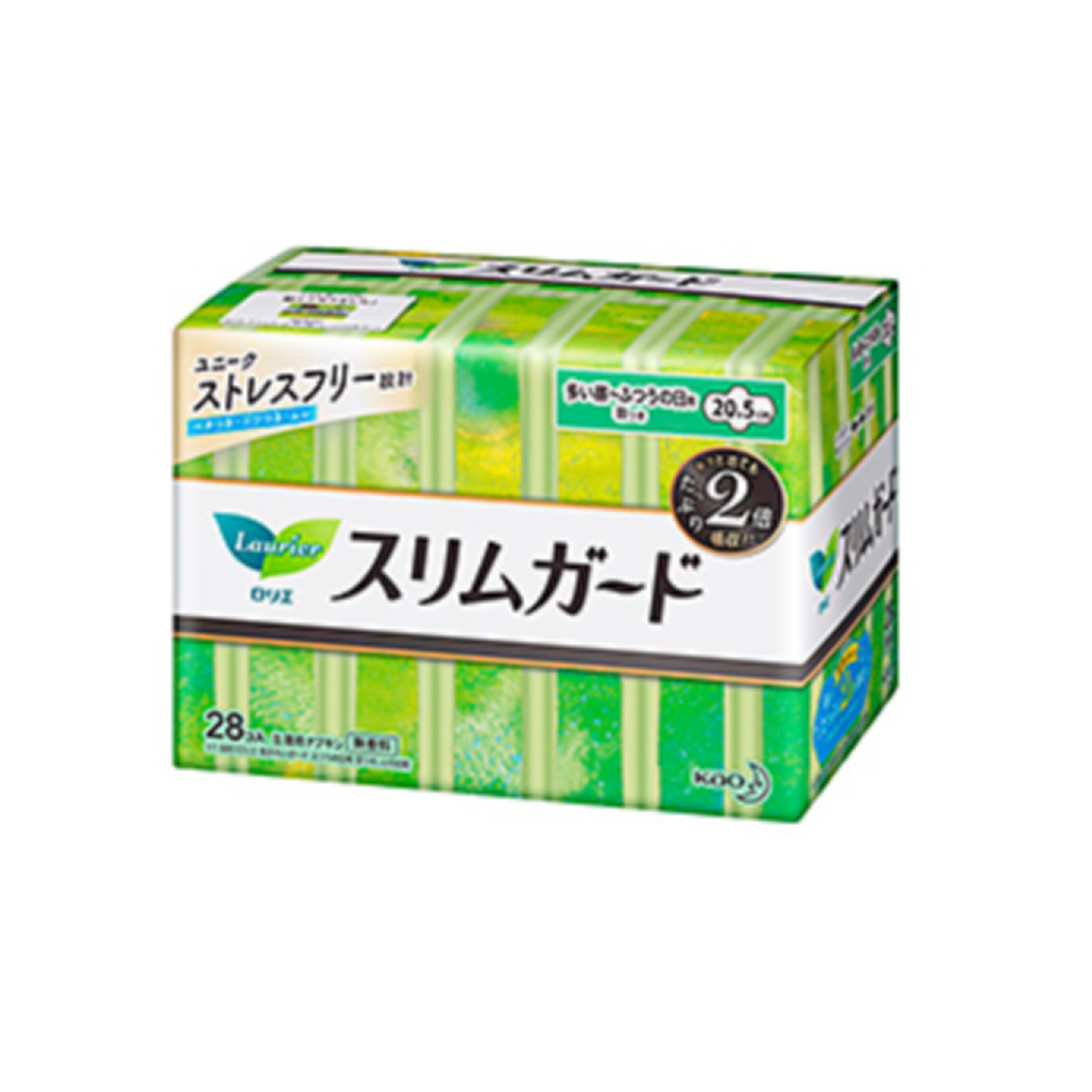 日本原装进口超薄卫生巾花王乐而雅s系列瞬吸零触感日用20.5cm28片白底实物图