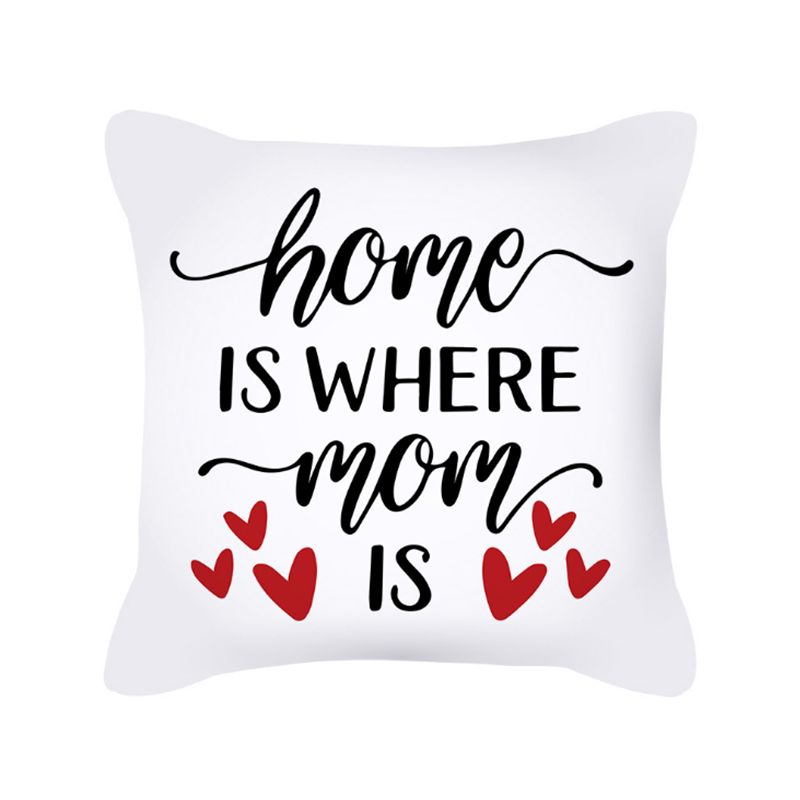 Mother's Day pillowcase, Nordic simple letter heart peach skin velvet sofa pillow cover, office cushion cross is selling well Item Picture