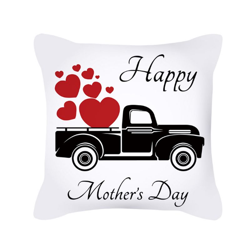 Mother's Day pillowcase, Nordic simple letter heart peach skin velvet sofa pillow cover, office cushion cross is selling well details Picture