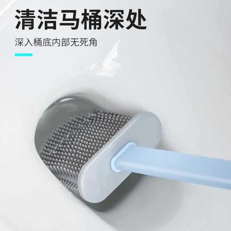 创意壁挂夹缝软胶长柄马桶刷套装卫生间家用厕所清洁刷详情图6