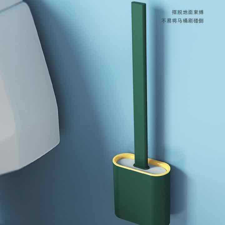 创意壁挂夹缝软胶长柄马桶刷套装卫生间家用厕所清洁刷细节图