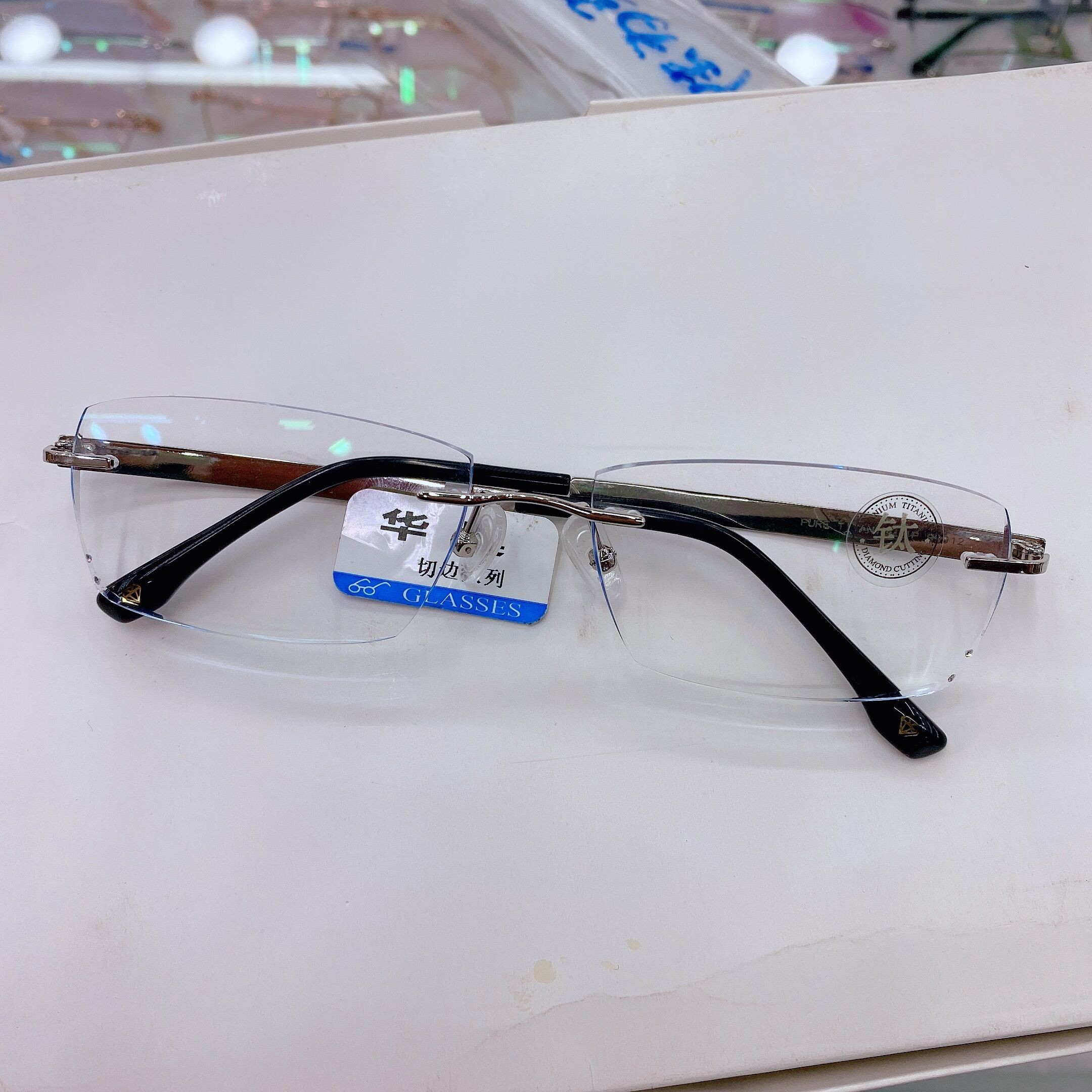Pure titanium eyeglass frame, frameless frame, business men's myopia eyeglass frame brand, frame manufacturer wholesale detail image 2