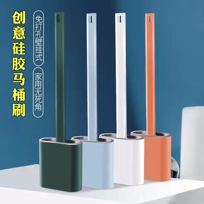 创意壁挂夹缝软胶长柄马桶刷套装卫生间家用厕所清洁刷详情图8