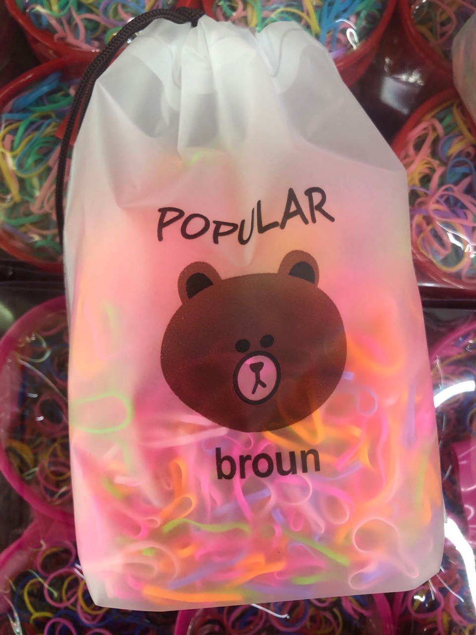 Bear bag packaging color plastic small rubber band FR ornaments 4062 plastic small rubber band for children