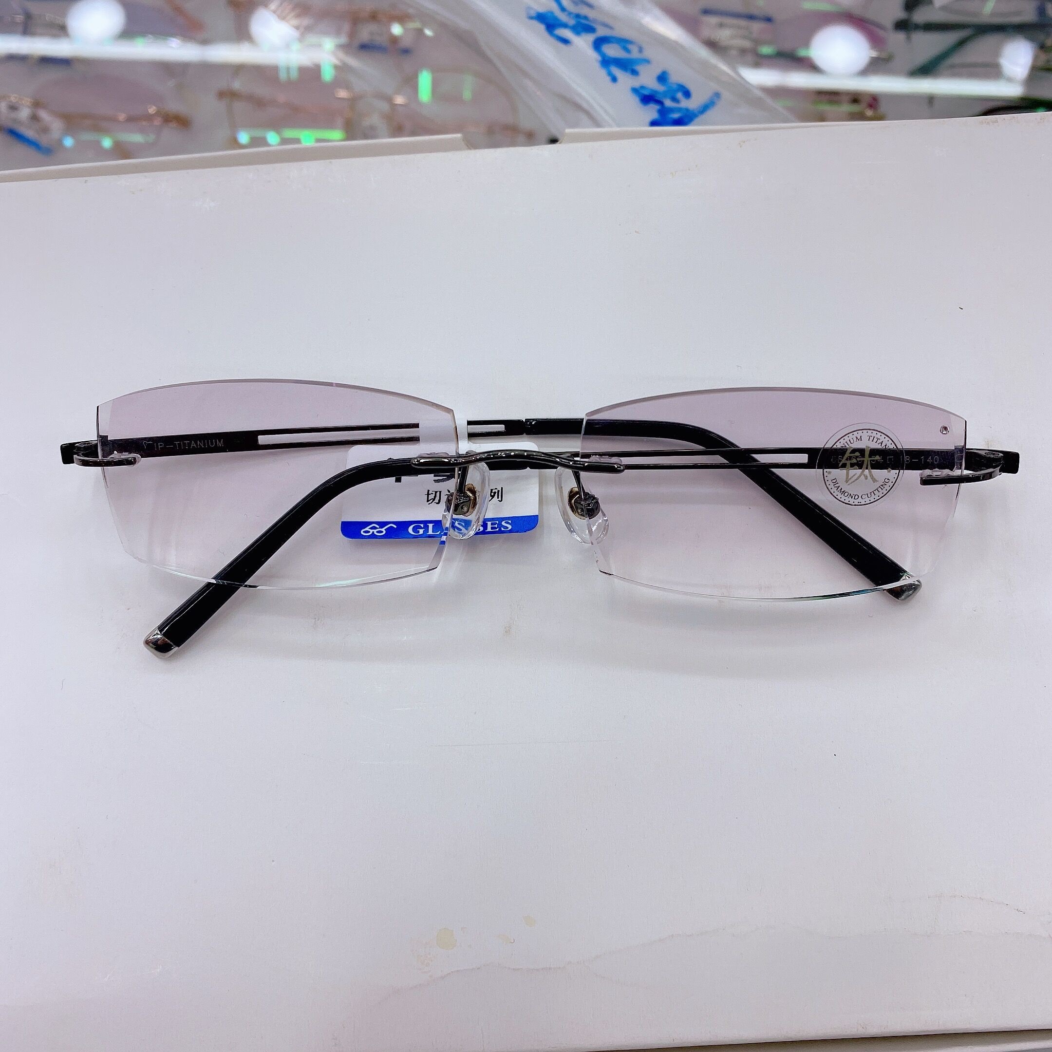 Pure titanium eyeglass frame, frameless frame, business men's myopia eyeglass frame brand, frame manufacturer wholesale detail image 5