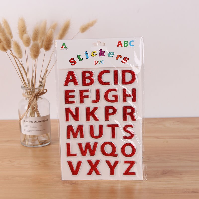 益智贴纸儿童自粘贴画金粉泡泡贴烫金数字字母ABA详情图7